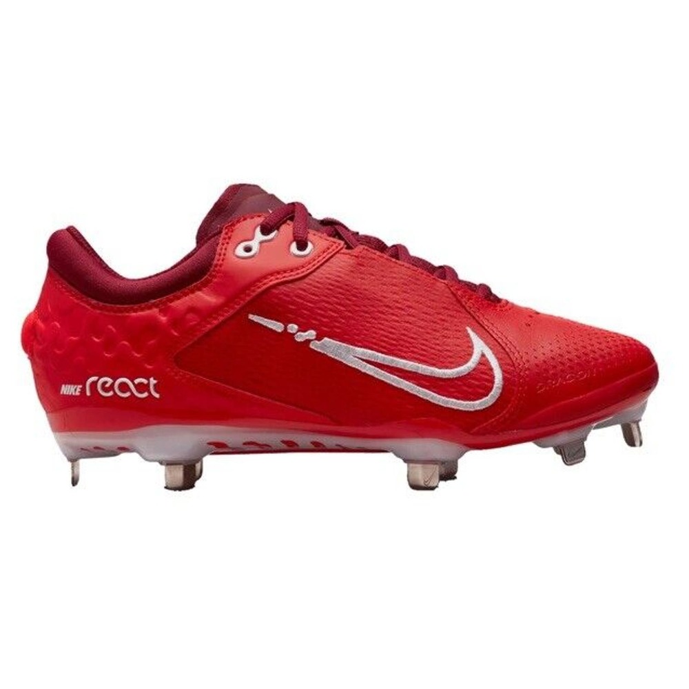 Nike Red Silver Metal Softball Cleats